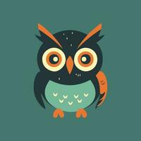 Owl flat design logo illustration is wise and sophisticated, perfect for brands that value knowledge and insight. vector