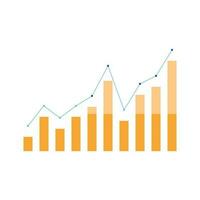 Chart, column graph, infographic element. Finance and economy with yellow vector. vector