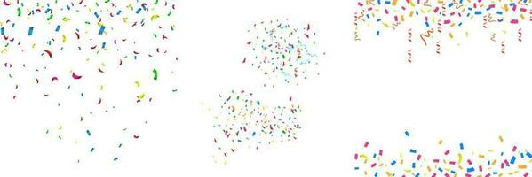 Colorful confetti set. Fireworks and pollen that are often used in promotions and events illustration set. party, diary, decorate, event. Vector. vector