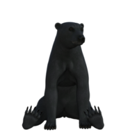 schwarz Bär Jungtier isoliert 3d Rendern png