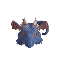 Dragon in the snow isolated 3d rendering png