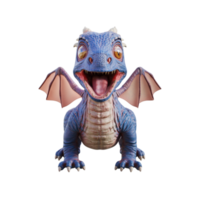 Dragon in the snow isolated 3d rendering png