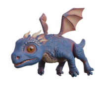 Dragon in the snow isolated 3d rendering png