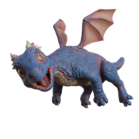 Dragon in the snow isolated 3d rendering png