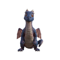 Dragon in the snow isolated 3d rendering png