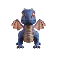 Dragon in the snow isolated 3d rendering png