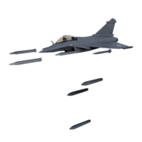 Jet fighter airplane isolated 3d rendering png