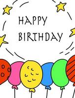 funny birthday card for children vector