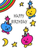 funny birthday card for children vector