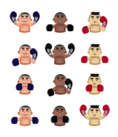 Boxing icons set png