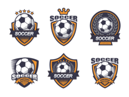 Collection of soccer logo set png