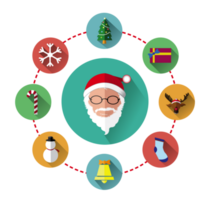 Circle of icons of Santa claus and Christmas Day png