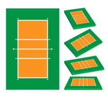 Ilustración 3d de cancha de voleibol o juego de campo png