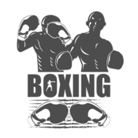 svart och vit två mästare begrepp för boxning logotyp png