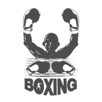 negro y blanco éxito concepto para boxeo logo png