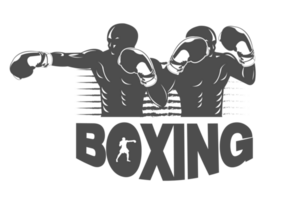 Black and white two fighter concept for boxing logo png