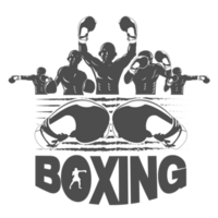 logotyp av svart och vit fem kämpe boxning png