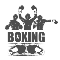 Black and white three hero concept for boxing logo png