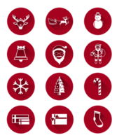 iconos rojos de santa claus y el día de navidad png