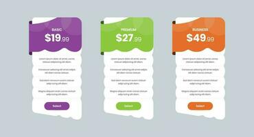 Abstract designed a minimalist pricing comparison web and mobile ui kit elements vector