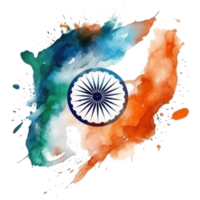 Watercolor painted Indian flag cutout png