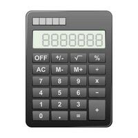 Top View of Black Calculator, vector illustration