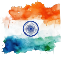aquarelle peint Indien drapeau coupé png