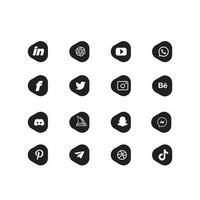 Popular social network logo icons vector