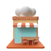 3d representación de un restaurante edificio ilustración png