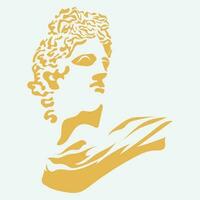 ancient greek god Apollo classical mythological sculptures vector illustration silhouette