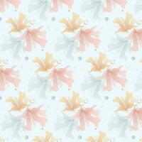 Pattern with translucent delicate flowers on a blue background. Seamless pattern. Vector. EPS10. vector