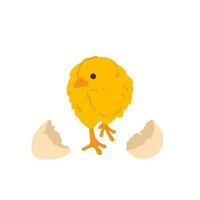 doodle baby chicks hatching vector