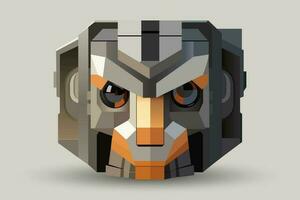 abstract face in a cubic style in the form of a robot vector