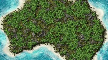 valores imágenes de verde bosque isla mapa de Australia, Australia mapa en el océano, salvar naturaleza, ambiente, tierra. todas naciones a trabajo juntos a entrada clima cambiar, ambiente día concepto video