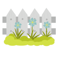 clôture avec fleurs jardin png