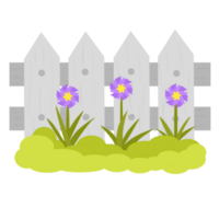 Zaun mit Blumen Garten png