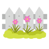 Zaun mit Blumen Garten png