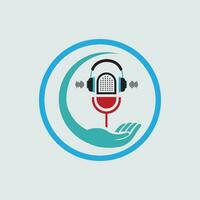 podcast logo y símbolo elemento vector