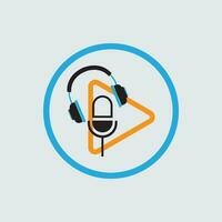 podcast logo and symbol element vector