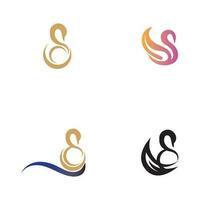 cisne logo y símbolo vector