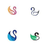 cisne logo y símbolo vector