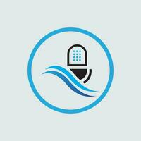 podcast logo y símbolo elemento vector