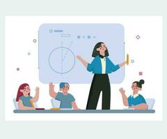 Teacher and Student in Class Illustration vector