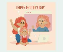 Organic Hand Drawn Mother's Day Illustration vector