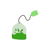 tea bag flat illustration. tea bag clip art. vector