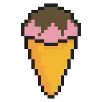 Ice cream with pixel art vector