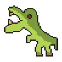 Cute character dinosaurs pixel art vector