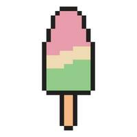 Ice cream with pixel art vector