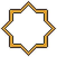 Frame Islamic with pixel art design vector