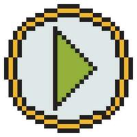 Play button icon with pixel art vector